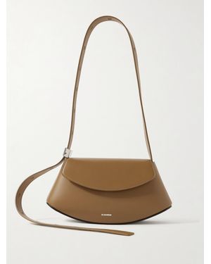 Jil Sander Kleine Schultertasche Aus Leder - Natur