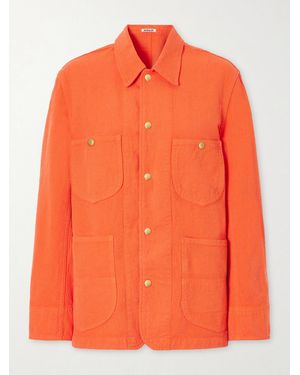 AURALEE Wool, Cotton And Linen-Blend Jacket - Orange