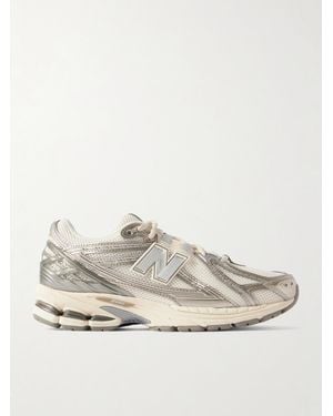New Balance 1906R Metallic Rubber-Trimmed Mesh Trainers - White