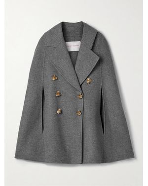 Carolina Herrera Double-Breasted Wool-Felt Cape - Grey
