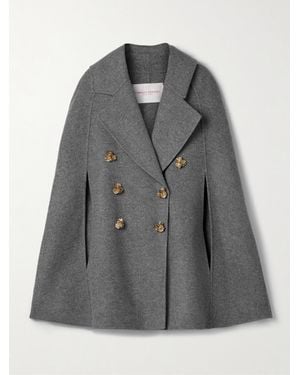 Carolina Herrera Double-Breasted Wool-Felt Cape - Gray