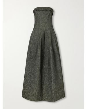 Jonathan Simkhai Octavia Strapless Jacquard Gown - Green