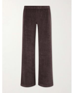 Suzie Kondi Lito Cotton-Blend Terry Wide-Leg Trousers - Brown