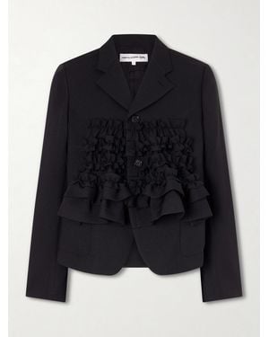 Comme des Garçons Ruffled Gabardine Blazer - Blue
