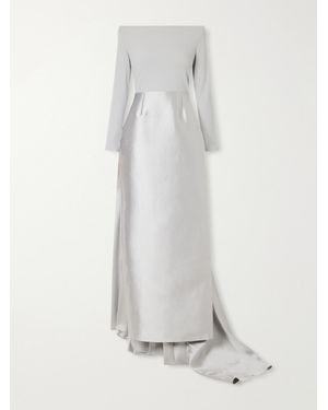 Solace London Winslow Off-The-Shoulder Crepe Gown - White