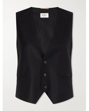 Saint Laurent Cashmere-Twill Gilet - Black
