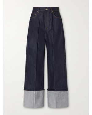 Givenchy Creased Wide-Leg Denim Jeans - Blue