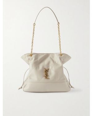 Saint Laurent Jamie Shopping Small Quilted Leather Shoulder Bag - White