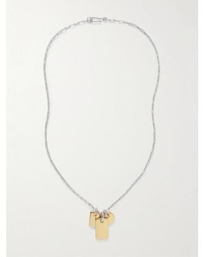 Laura Lombardi Carta Rhodium- And-Plated Necklace - White