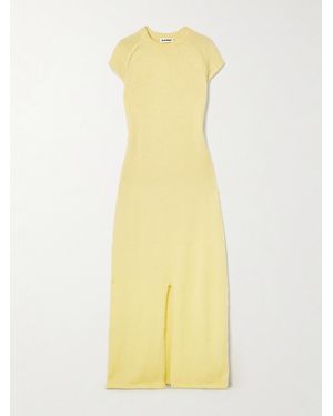 Jil Sander Wool, Mohair And Silk-Blend Maxi Dress - Yellow