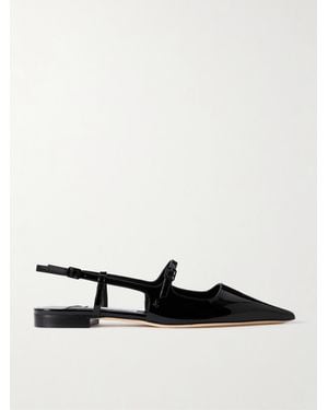 Jimmy Choo Didi Flache Slingback-Schuhe Mit Spitzer Kappe Aus Lackleder - Weiß