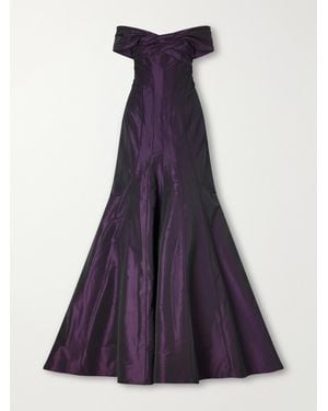 Marmar Halim Panelled Taffeta Corset Gown - Purple