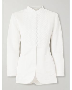 D'Estree Jenny Textured-Satin Jacket - White