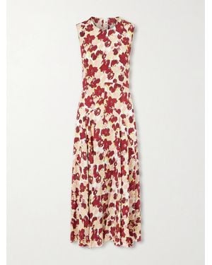 Marni Printed Silk Crepe De Chine Maxi Dress - White
