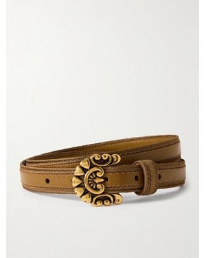 Etro Cord-Trimmed Leather Belt - Natural