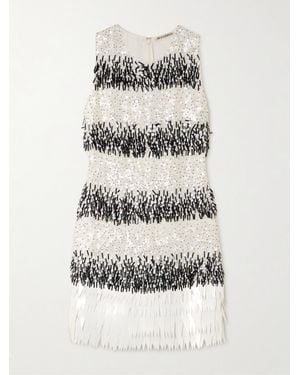 JW Anderson Embellished Chiffon Mini Dress - Grey