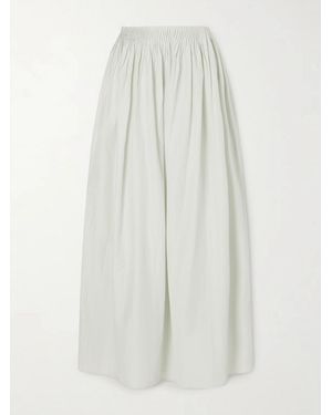 Loulou de Saison Naya Gathered Cotton And Silk-Blend Maxi Skirt - White