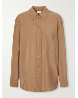 Lemaire Silk-Blend Satin Shirt - Brown