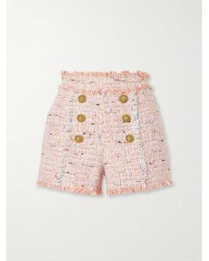 Balmain Tweed Shorts - Pink