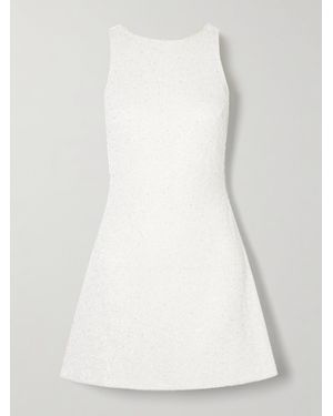 Clio Peppiatt Lille Bow-Embellished Stretch-Tulle Mini Dress - White
