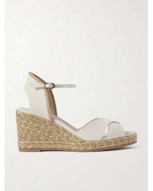Stuart Weitzman Mirela Ii Espadrille-Wedges Aus Canvas Mit Cut-Outs - Natur