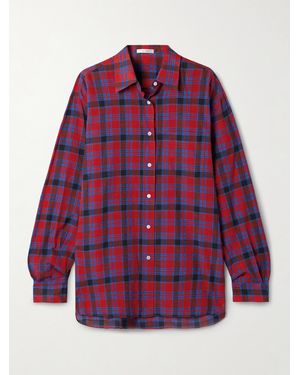 The Row Nesson Oversized-Hemd Aus Kariertem Baumwoll-Voile - Rot
