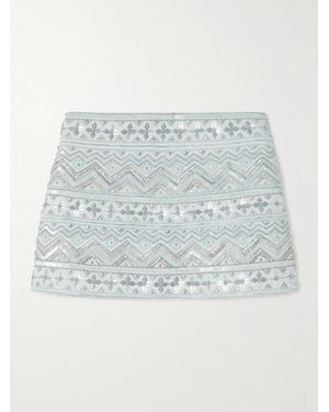 Des Phemmes Embellished Cotton Mini Skirt - Blue