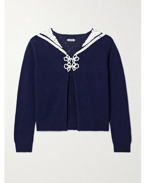 Bode Astoria Cardigan Aus Einer Woll-Kaschmirmischung Mit Pailletten - Blau
