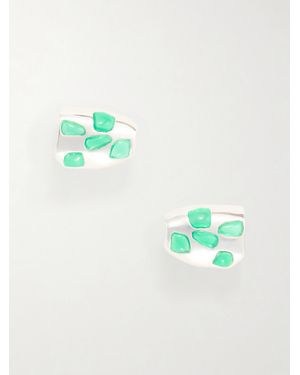 Completedworks Cobblestones-Plated Resin Earrings - Green