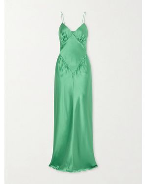 Aflalo Aire Silk-Satin Maxi Dress - Green
