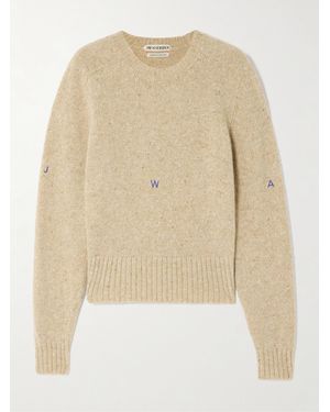JW Anderson Embroidered Merino Wool And Mohair-Blend Sweater - Natural