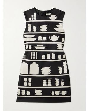 JW Anderson Minikleid Aus Bedrucktem Satin - Schwarz