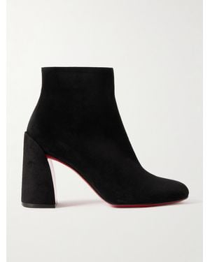 Christian Louboutin Turela 85 Suede Ankle Boots - Black