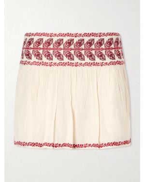 Isabel Marant Picadilia Embroidered Organic Cotton Mini Skirt - Pink