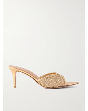 Gianvito Rossi Sienna 70 Leather Mules - Natural