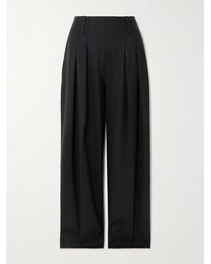 Victoria Beckham Cinch Hose Mit Weitem Bein Aus Twill Mit Falten - Schwarz