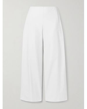 LIBEROWE Hose Mit Weitem Bein Aus Baumwollsatin - Weiß