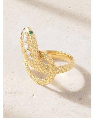 Ilaria Icardi Snake 18-Karat, Emerald And Diamond Ring - Natural