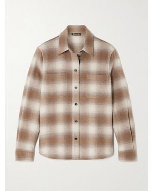Loro Piana Checked Wool And Cashmere-Blend Flannel Shirt - Natural