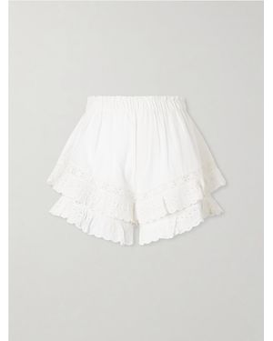 Sea Eliza Embroidered Cotton-Blend Shorts - White