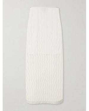 La Ligne Alexi Striped Georgette Maxi Skirt - White