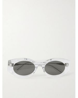 Alaïa Lettering Round-Frame Acetate Sunglasses - Grey