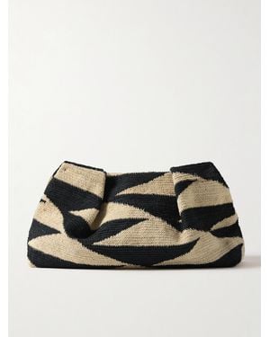 Sensi Studio Medium Clutch Aus Zweifarbigem Sisal - Natur