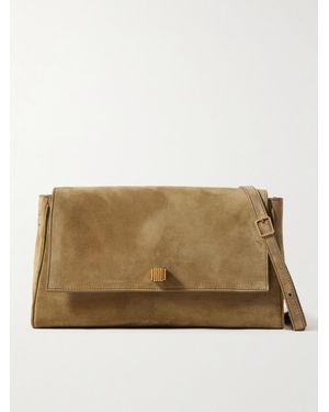 KHAITE Audrey Suede Shoulder Bag - Natural