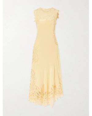 Ulla Johnson Idra Embroidered Silk Midi Dress - Metallic