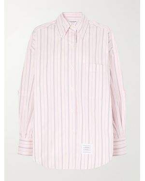 Thom Browne Striped Cotton-Poplin Shirt - Pink
