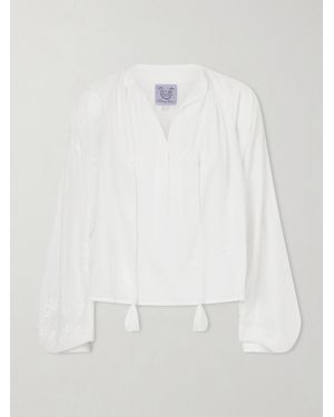 Thierry Colson Guise Embroidered Cotton Blouse - White
