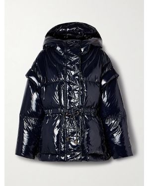 Ulla Johnson Rhodes Convertible Hooded Padded Quilted Glossed-Shell Jacket - Blue