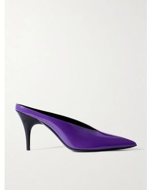 Gucci Patent-Leather Mules - Purple