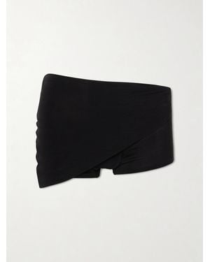 Gucci Asymmetric Gathered Jersey Shorts - Black
